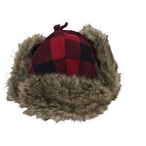 Vintage Crown Co. Faux Trapper Bomber Hat Buffalo Plaid